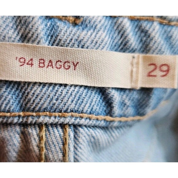 Levi '94 Baggy Cargo JEANS Size 29x30 Mid Rise Loose Adjustable Hem New Wide Leg - Picture 10 of 11